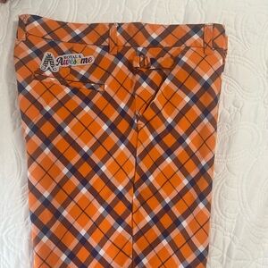Orange and Purple Plaid Golf Shorts